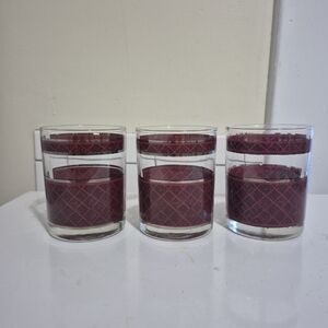 Elegant Red Patterned Glass Tumblers